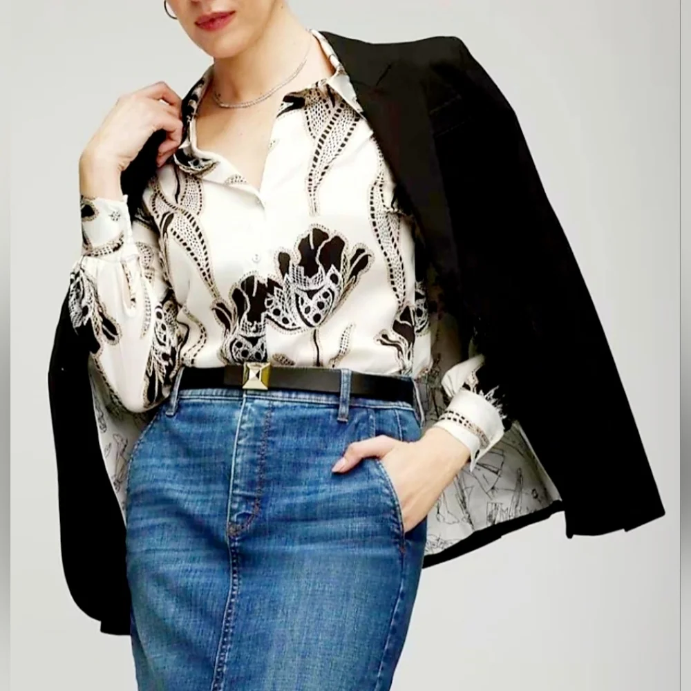 White House Black Marker Women's Business Office Gorgeous Blouse Buttons Small - Picture 5 of 16